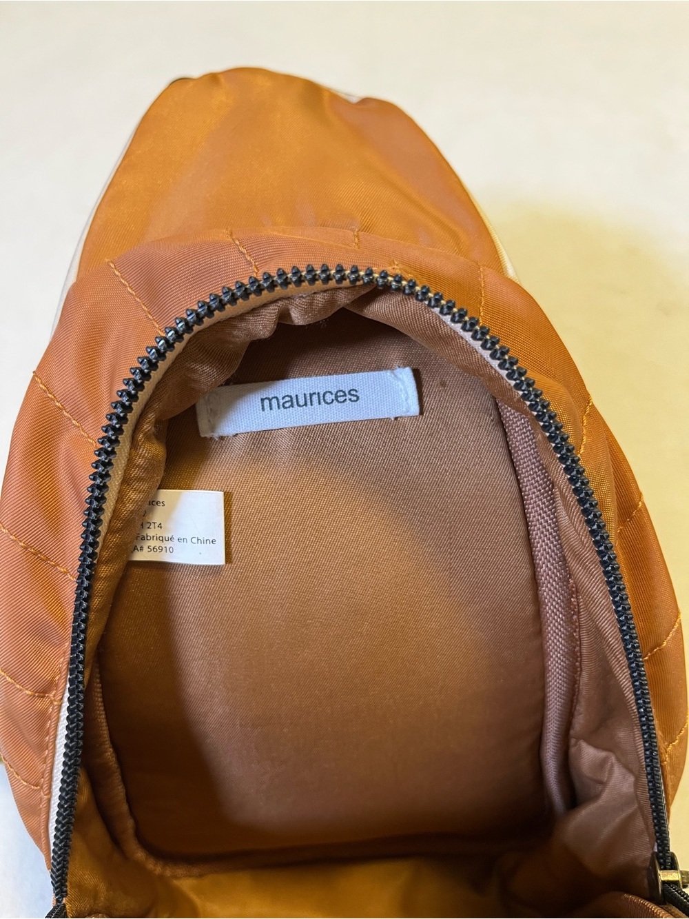 Maurices Quilted Sling Backpack Crossbody Bag Boho Strap Cognac Brown - Picture 4 of 6